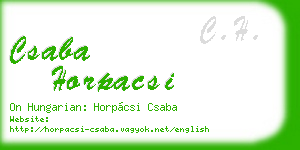 csaba horpacsi business card