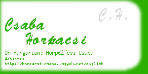 csaba horpacsi business card